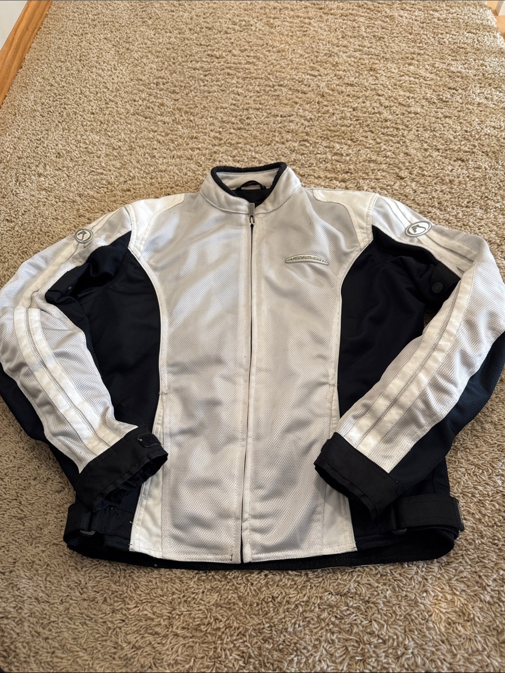 Fieldsheer Womens Motorcycle Jacket, White w/ Armor, sz 8